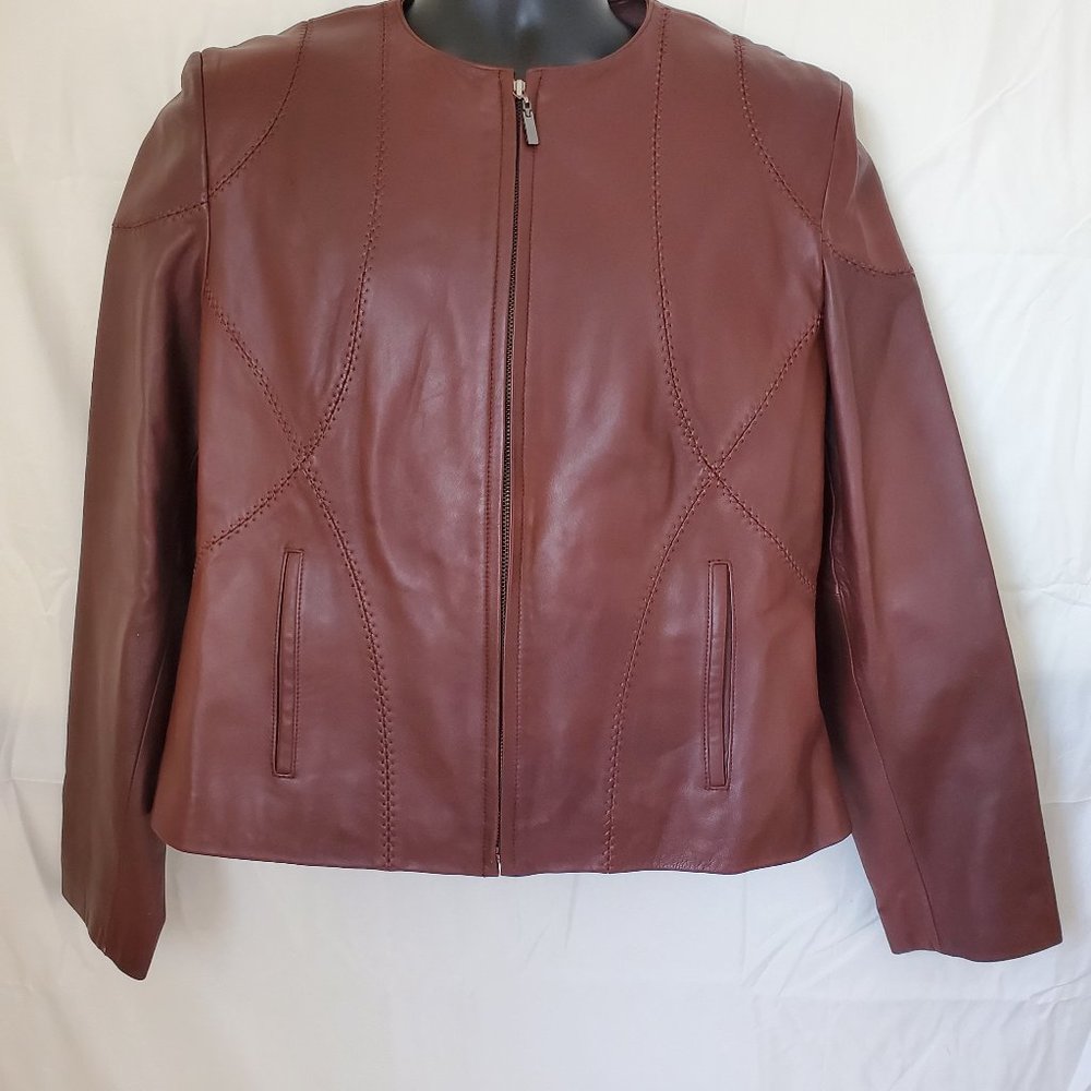 Sienna Studio Womens brown leather jacket size xl